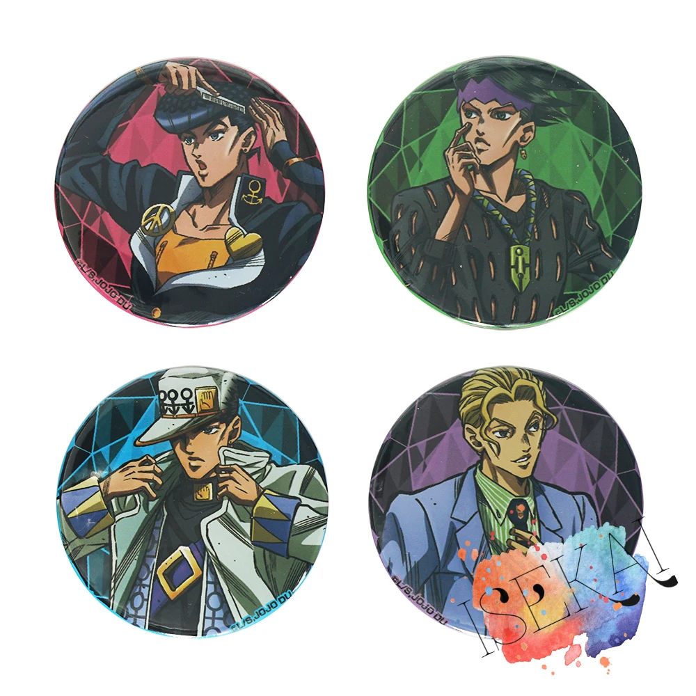 JoJos Bizarre Adventure Is Unbreakable Anime Higashikata Josuke Rohan Kishibe Kujo Jotaro Kira Yoshikage Metal Badge Pin