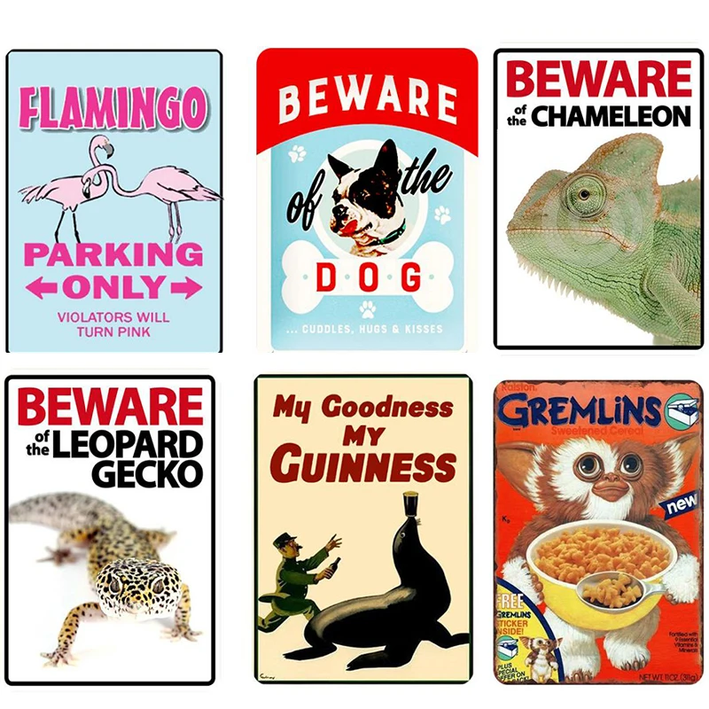 

Cartoon Wild Animals Metal Poster Farm's Life Nut House Plaque Vintage Tin Sign Plate Wall Decor For Farm Shop Iron Painting