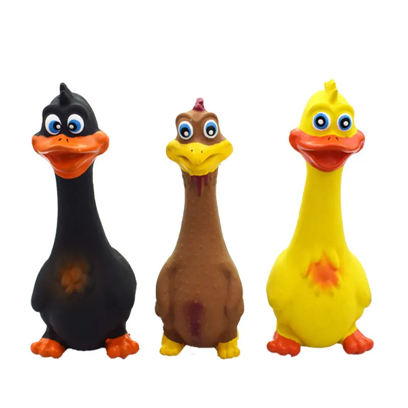 

Screaming Chicken Hot Sell Pets Dog Cats Toys Squeeze Squeaky Sound Funny Toy Safety Rubber For Dogs Molar Chew Toys