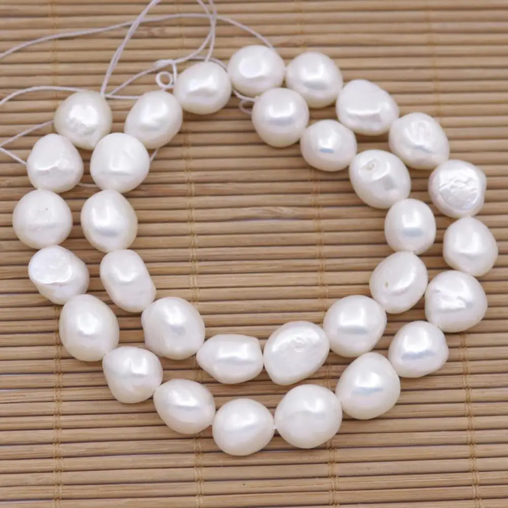 Натуральные белые жемчужные бусины свободного кроя нитка 14-15 дюймов 7 мм-15 мм на