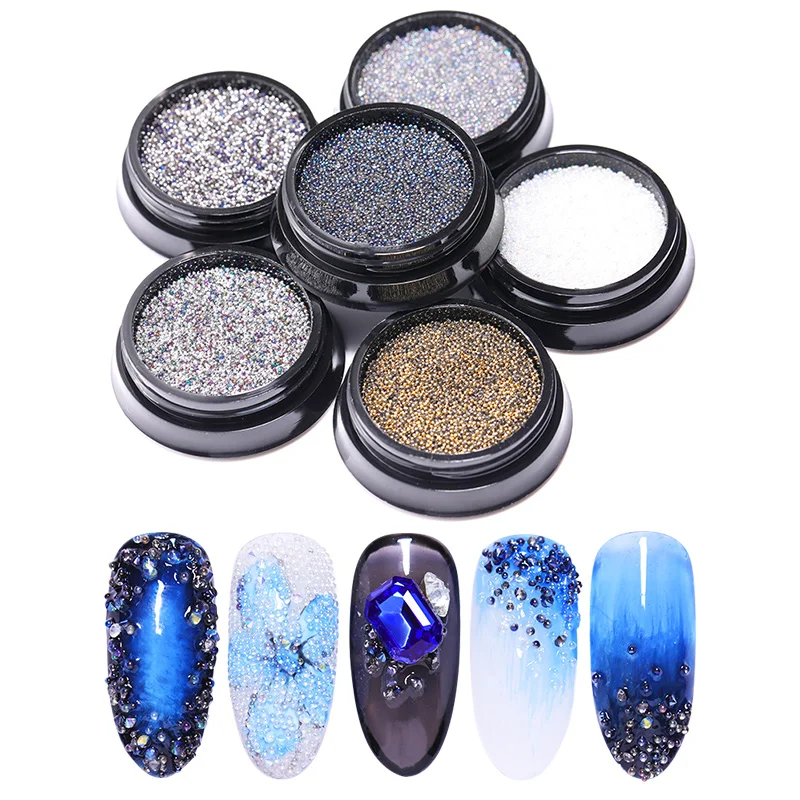 1 коробка Блестящие Стразы для ногтей острые мини-бусины нижняя часть смешанный