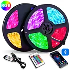 Светодиодные ленты RGB 5 в 28355050 с Bluetooth, 24 клавиши, инфракрасный пульт дистанционного управления, 5 м, светодиодная лента для ТВ, ПК, управление через приложение