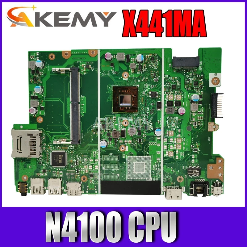 

Akemy X441MA W/ N4100 материнская плата для ноутбука ASUS X441M X441MA F441M Mainboard для ноутбука