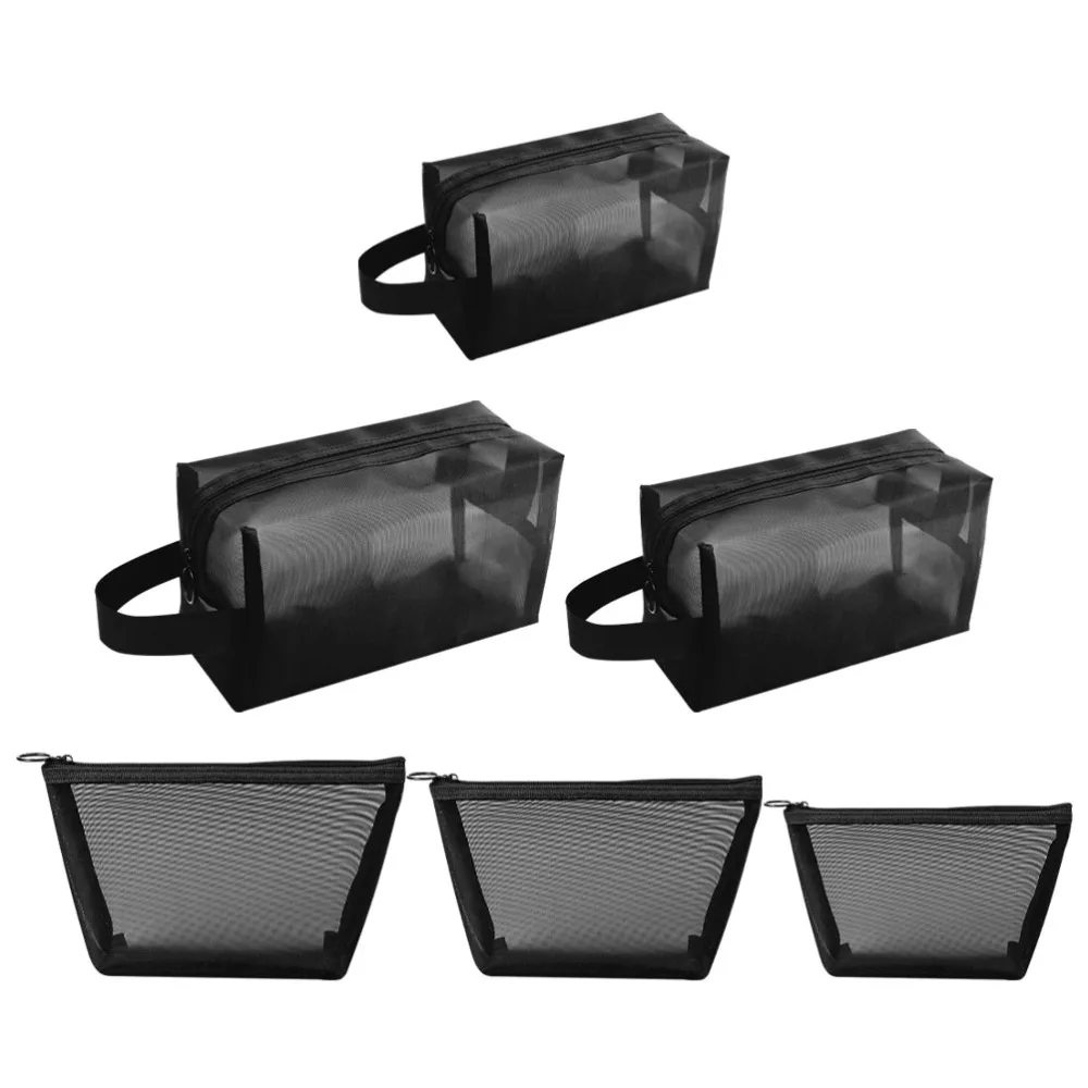 

6pcs Mesh Storage Bags Bath Pouch Cosmetic Polyester Storage Container