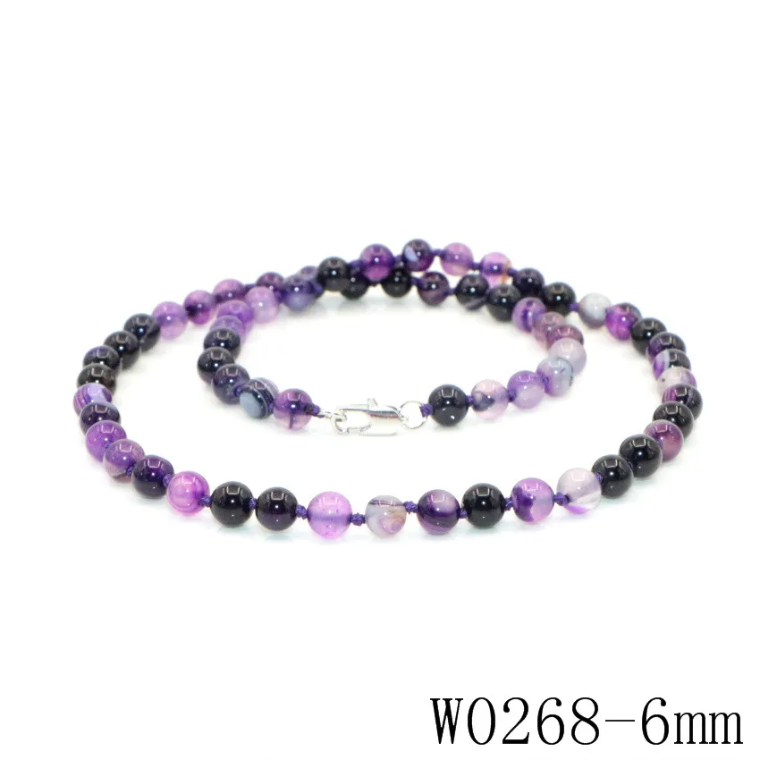 Ожерелье женское с круглыми бусинами из фиолетового Агата 6 12 мм|new design|necklace of