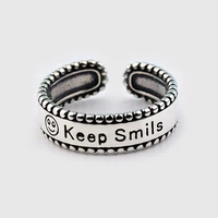 real 925 sterling silver vintage smile face ring for women adjustable fine jewelry mood ring minimalist unique gifts anillos