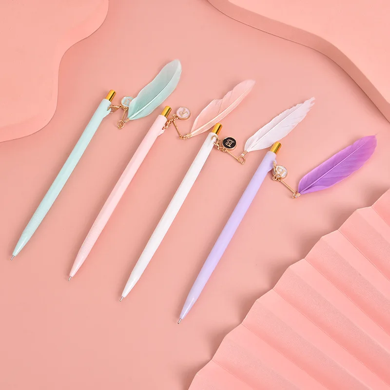 

36 pcs/lot Fashion Feather Pendant Mechanical Pencil Cute Automatic Pen Stationery gift School Office writing Supplies