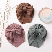 new newborn baby bow knot turban ribbed hat for toddler girls boys 0 3y winter cotton infant indian cap bonnet beanies warm hats