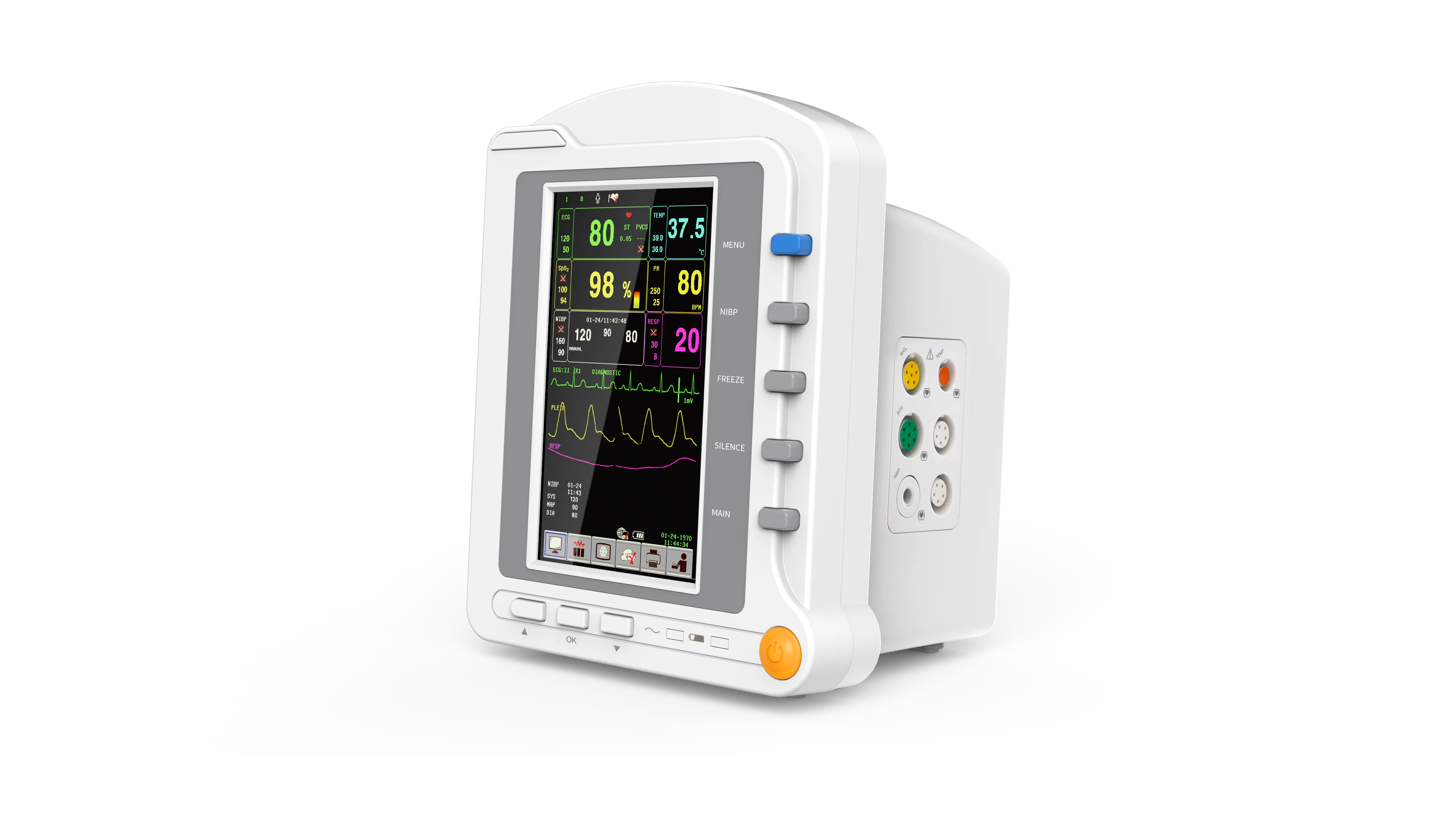 

CONTEC Patient Monitor CMS6500 5 Parameters ECG SPO2 NIBP RESP TEMP 7Color LCD Touch Screen