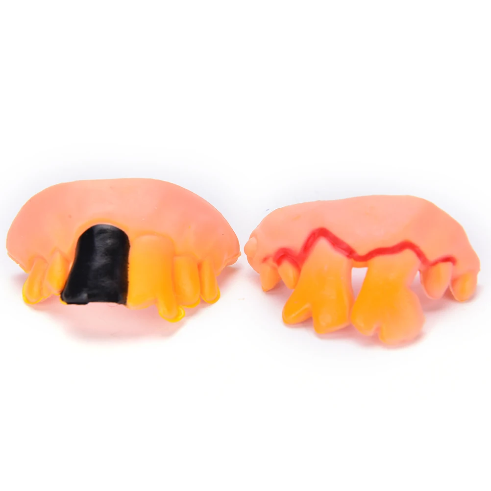 

Hot April Fool Gift Halloween Funny False Teeth Gags Practical Jokes Prank Freak Teeth Wacky Party Buckteeth Cosplay Toys