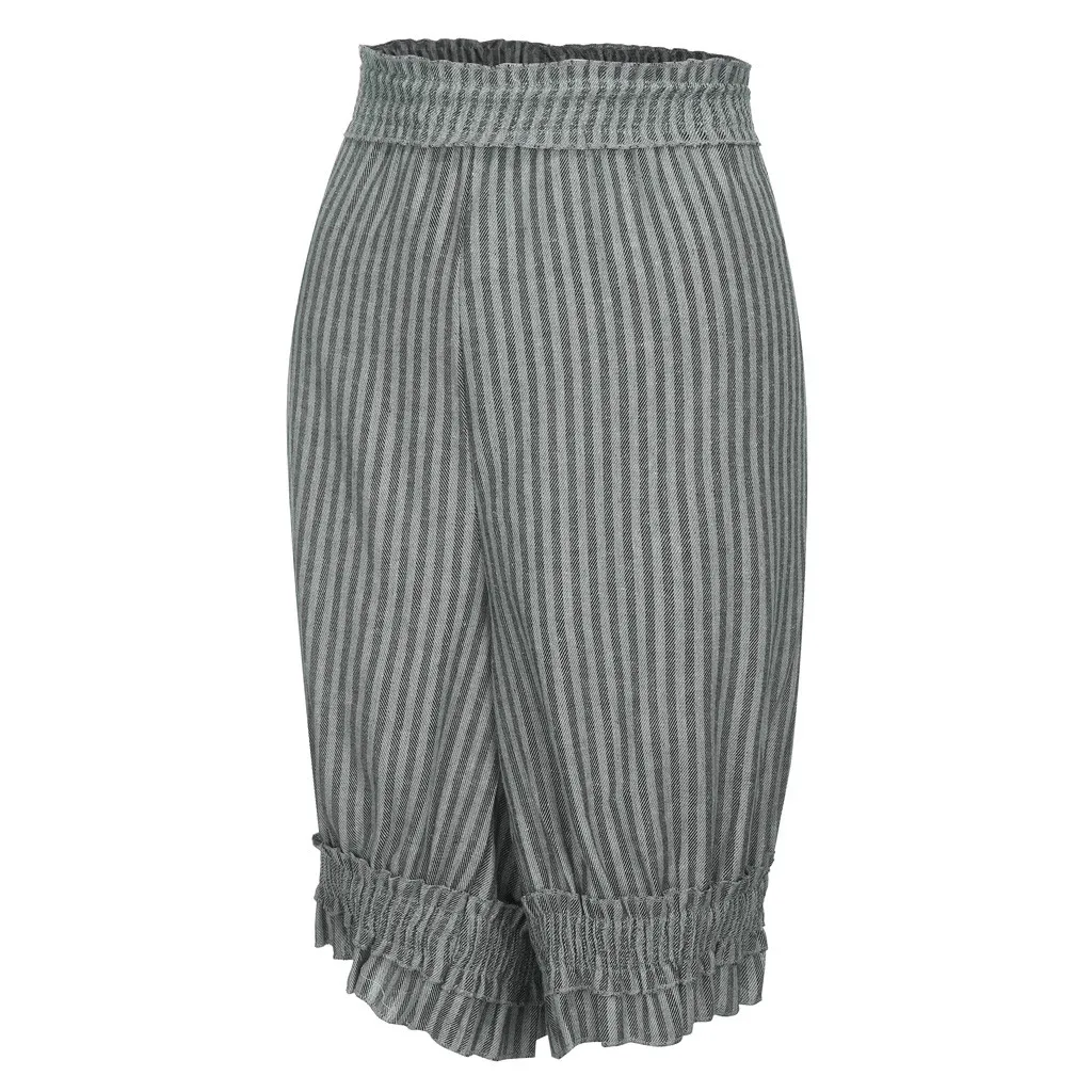 Женские брюки мешковатые широкие модные женские полосатые повседневные шорты с