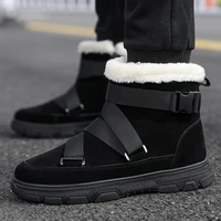 2022 new winter man suede snow boots thicken plush warm males ankle boots casual sneakers platform trendy mens cotton booties