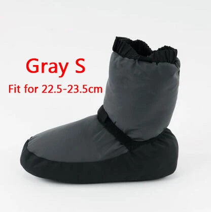 New Ballet Warm-ups For Women Ballet Pointe Dance Shoes Soft Dance Boots Protection Foot Warm Shoes Winter Fitness Boots - Цвет: Gray S