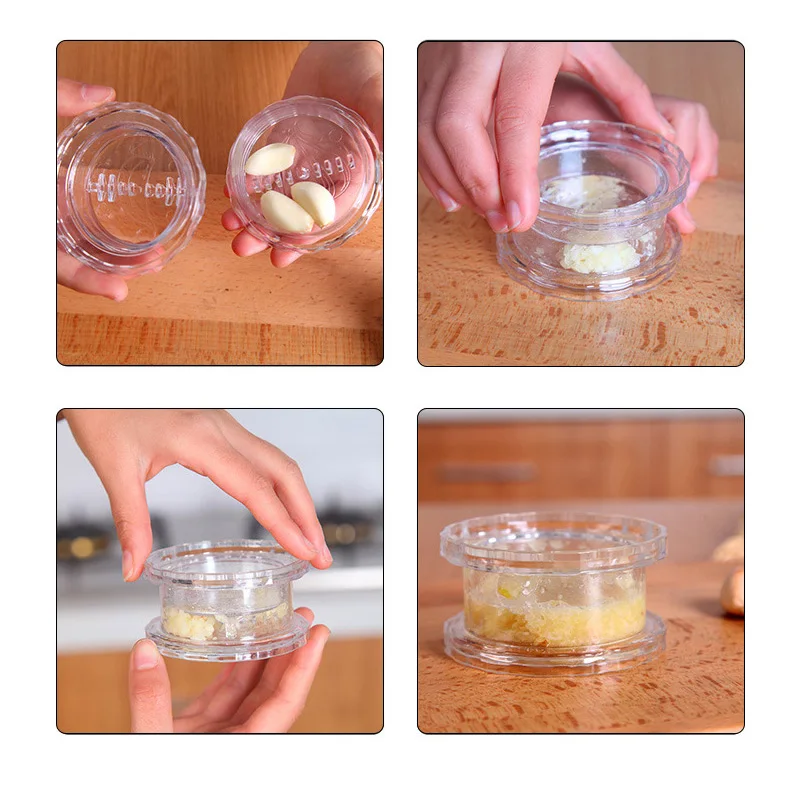 

Mini Garlic Press Chopper Plastic Clear Manually Presser Garlic Grinder Crusher Twist Mashed Garlic Slicer Kitchen Tools