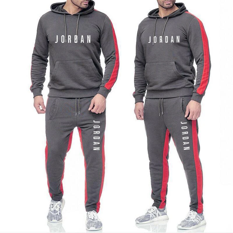 

Tracksuit Men 2 Piece Sets 2021 New Brand Autumn Winter Print Hooded Sweatshirt+pants Pullover Hoodie Sportwear Suit Ropa Hombre