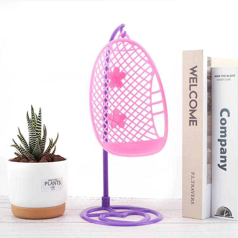 

Пластиковый качели-стул для кукольного домика, миниатюрная мебель, игрушки, украшение для кукольного домика ручной работы, детский игровой ...