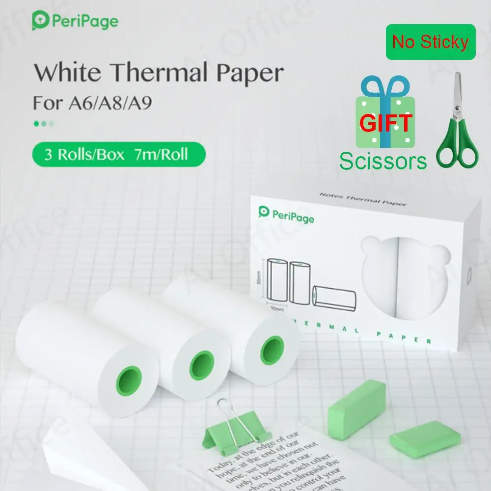 

Peripage Thermal Paper Roll 57mm For Mini Portable Printer Color Sticker Label Receipt Photo Paper Safe Free BPA Smooth Printing