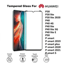 3PCS Protective Glass for Huawei P20 P30 P40 P50 Lite Screen Protector for Huawei P Smart Pro Plus 2019 2021 Glass Phone Cover