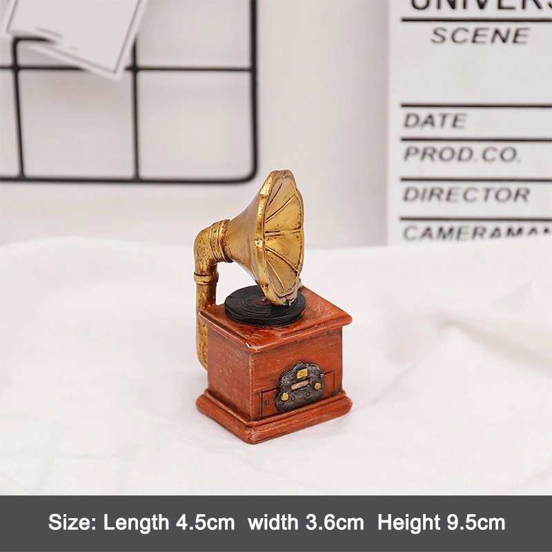 

Retro Mini Ornaments Home Decoration Accessories Tiny Vintage Piano Typewriter Phonograph Radio Telephone Small Retro Furniture