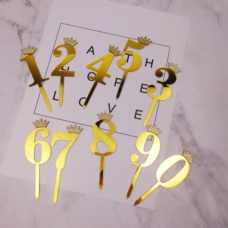 Cakelove 1 шт. цифры 0-9 Топпер для торта День рождения Годовщина Свадьба Вечеринка цифры топперы для кексов флаги для детей день рождения