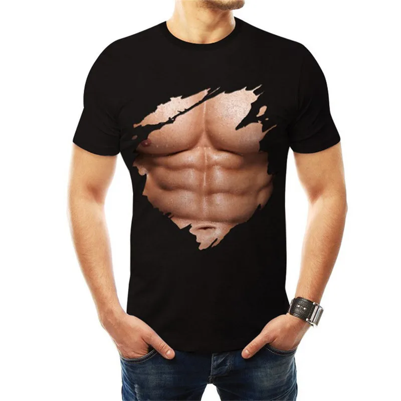 

Новинка 2020, забавная 3D футболка, повседневные футболки, футболки с принтом грудных мышц, футболка с принтом «очень странные дела», летняя ст...