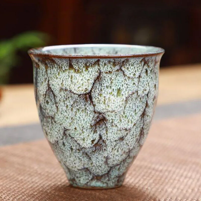 

2pcs/set Kiln Change Tea Set Household Bucket Cup Porcelain Tea Bowl Handmade Crafts Kung Fu Teacups Drinkware