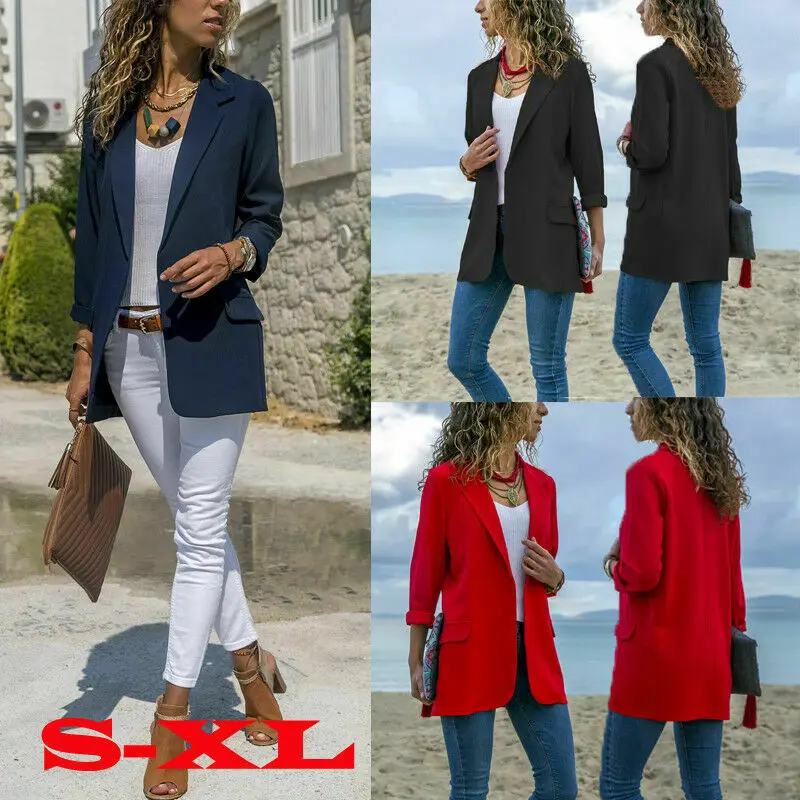 Стильный женский из смеси хлопка облегающие деловые блейзеры Повседневная обувь