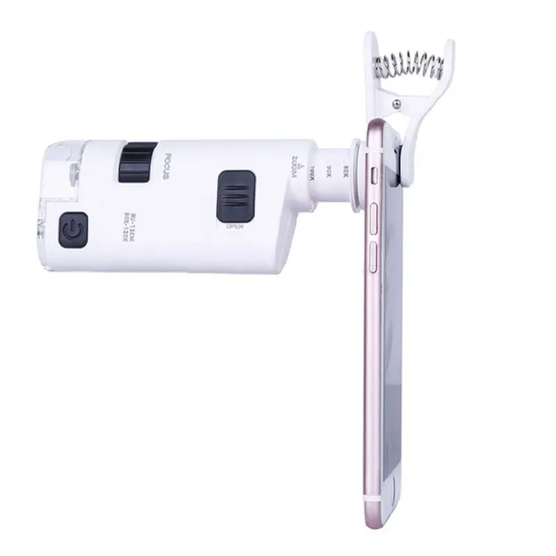 80-120X Digital Clip Type Cellphone Microscope With LED Lamp for Jewelry Stamp | Инструменты