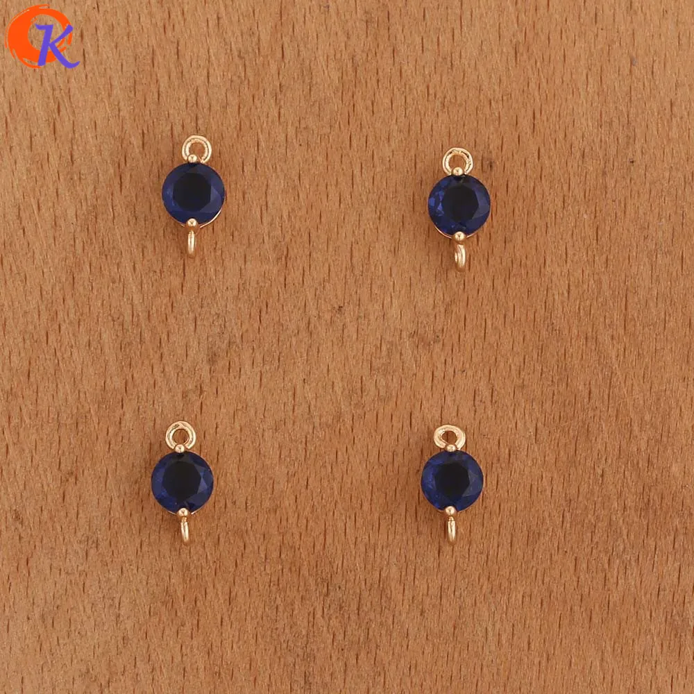 Blue Сердечный дизайн 100 шт 5*10 мм аксессуары для ювелирных изделий/cz соединители/круглая форма/ручная работа/diy части/Изготовление ювелирных изделий/фурнитура для сережек - Цвет: Blue
