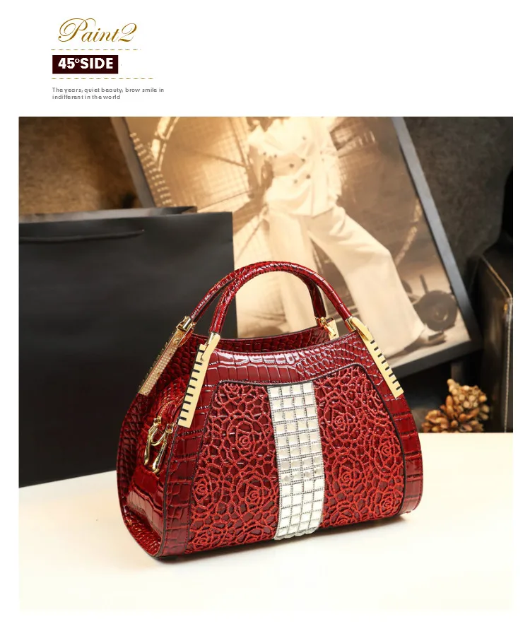 Роскошная модная сумка стразы женская вечерняя со стразами и кружевом кожаная