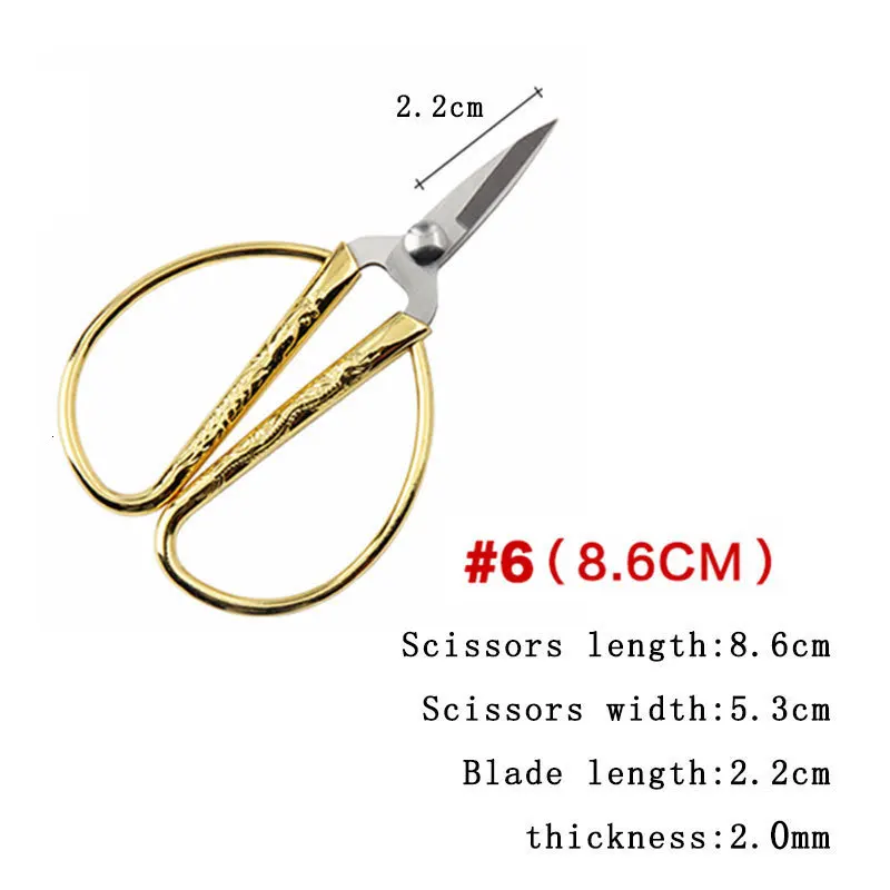 

8.6/12.5CM Professional Tailor Gold Scissors Stainless Steel Vintage High Quality Sharp Strong Shear Fabric Leather schaar