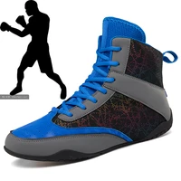 new high top boxing shoes mens non slip boxing sneakers red and white mens fitness training wrestling shoes size 35 46