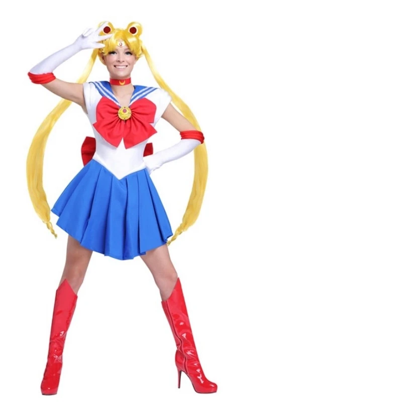 

New Anime Pretty Soldier Sailor Moon Sailor Mars Japanese Anime Cosplay Costume female halloween party Fancy Dress Full Set