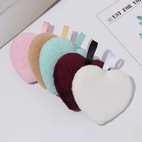 1 pcs hot newest soft heart shaped makeup remover puff reusable face washing cotton cloth pads cleansing towel makeup remover