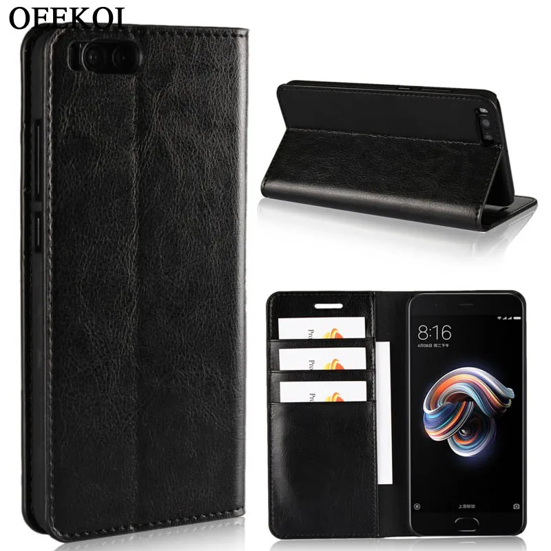 Чехол книжка OEEKOI Crazy Horse из натуральной кожи для Xiaomi Mi CC9/Note 3/Mix 2S/Mix 2/8/8