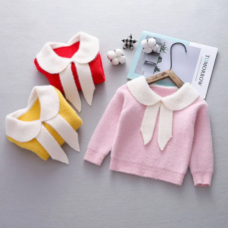 2019 милый осенний вязаный свитер для маленьких девочек одежда детей топ 4 5 лет