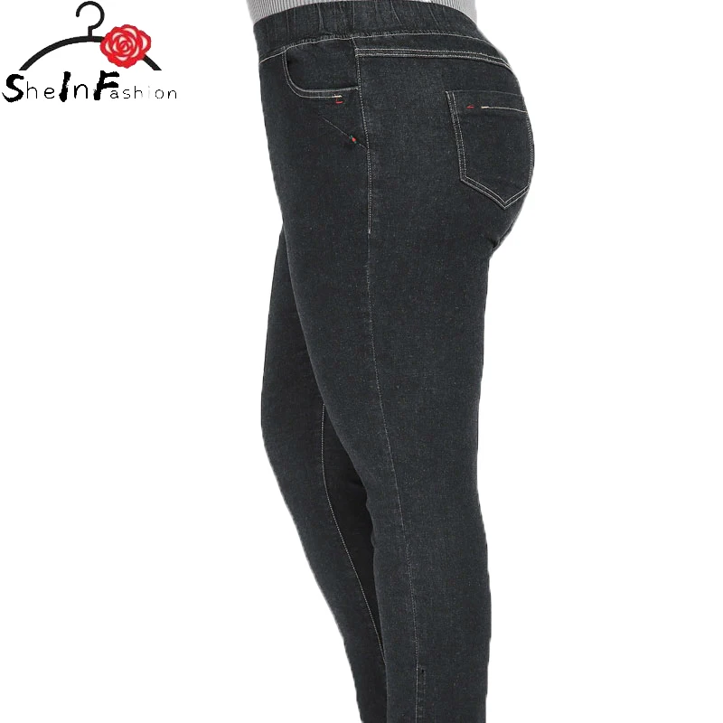 Брюки женские джинсовые синие эластичные узкие брюки-карандаш повседневные