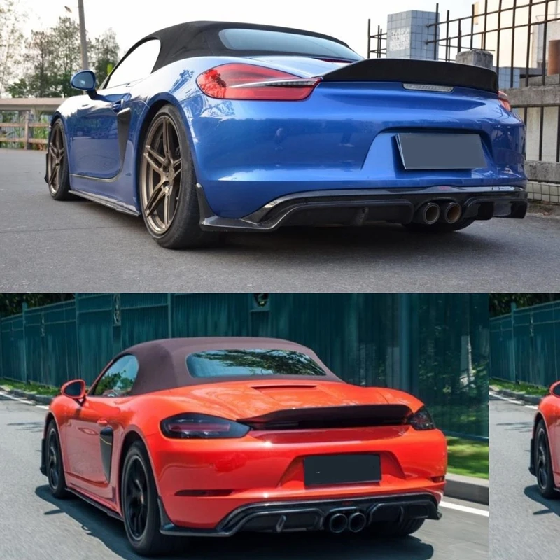 Для углеродного волокна 14-16 Boxster Cayman 981 заднее крыло багажника спойлер |