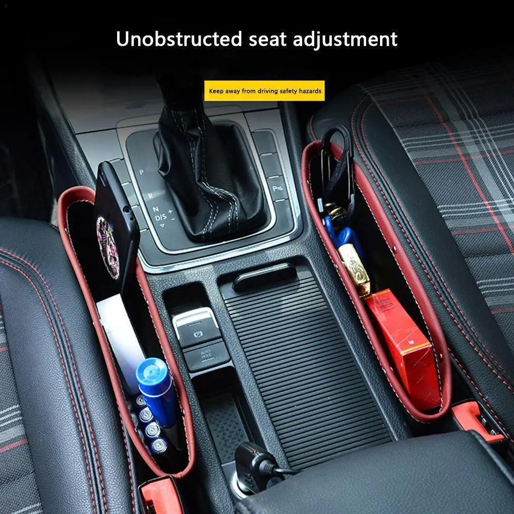 

Car Organizer Storage Car Seat Slit Gap Pocket Multifunctional Driver Seat Catcher Cup Holder Car Accessories PU Leather