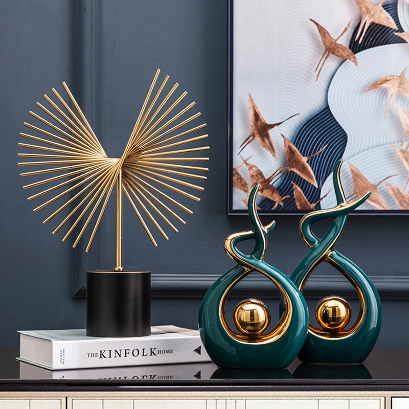 

Creative Statue Home Office Decoration Accessories Ceramic Figurine Sculpture Abstract Ornaments for Living Room Desk Souvenirs