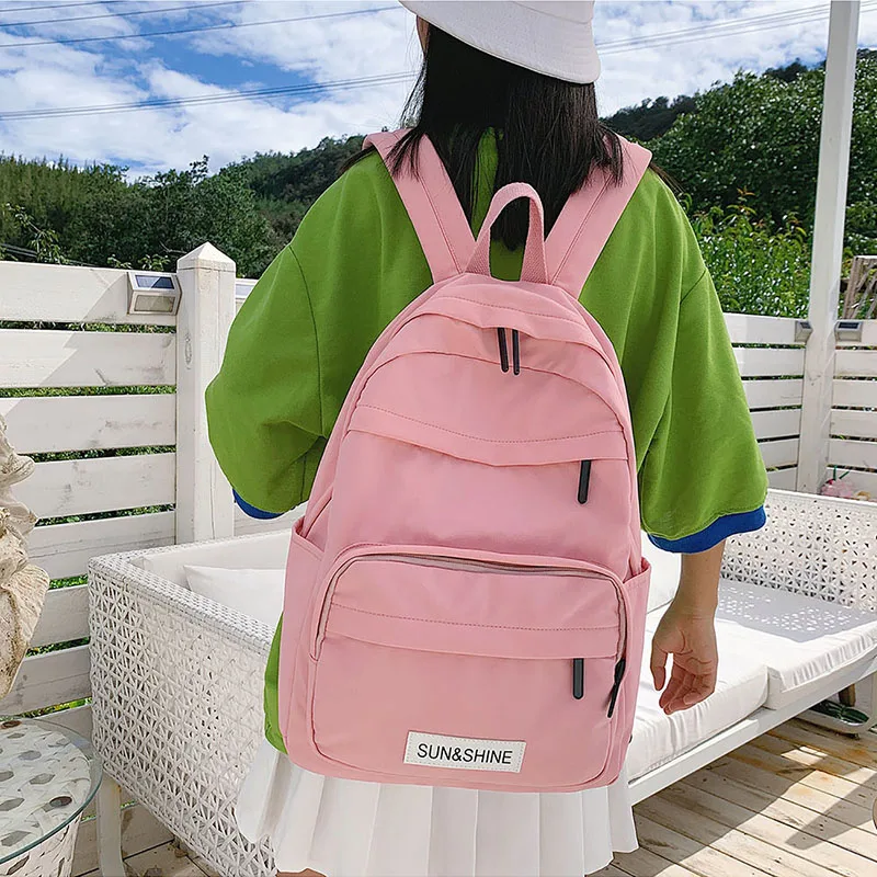 Водонепроницаемый нейлоновый рюкзак женские корейские милые кавайные школьные