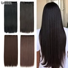 Синтетические длинные прямыеволнистые накладные волосы на заколке, 5 зажимов, накладные волосы, черные и коричневые волосы, термостойкие волосы для женщин