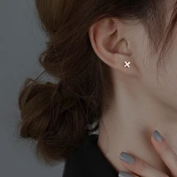 simple metal design plus x shape fashion light luxury womens earrings trendy party personality popular creative earring jewelry