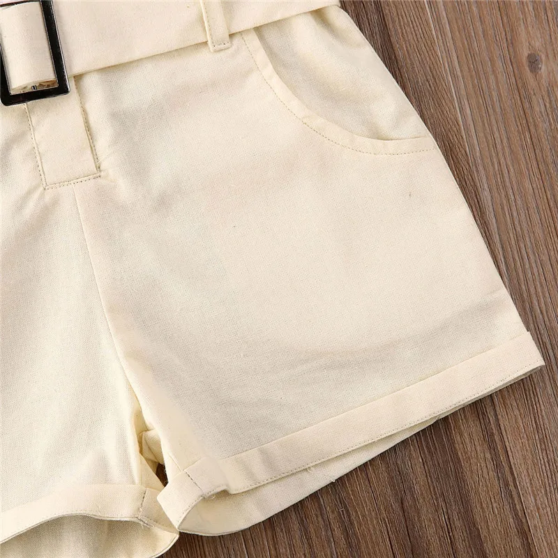 

Toddler Kid Baby Girl Summer Clothes Short Sleeve Jumpsuit Belt Romper 2020 Kids Girls Party Jumpsuit Playsuit Shorts Sunsuit