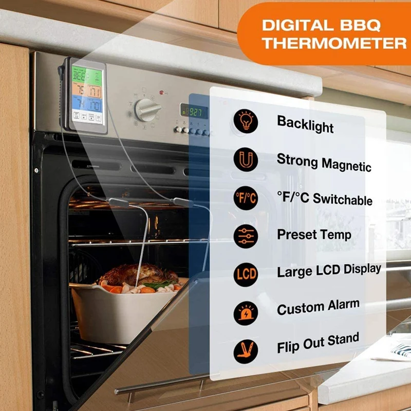 Цифровой термометр для мяса двойной Кухонный Термометр гриля с термометром