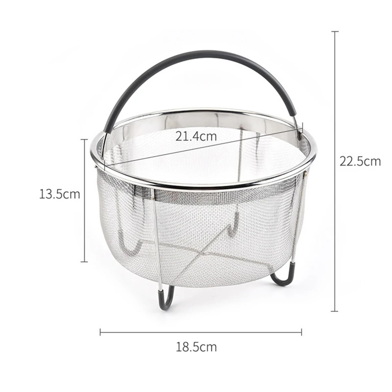 

304 Steamer Stainless Steel Steam With Silicone Handle Kitchen Colander Steamer Food Vegetable Egg Steamer Insert Basket