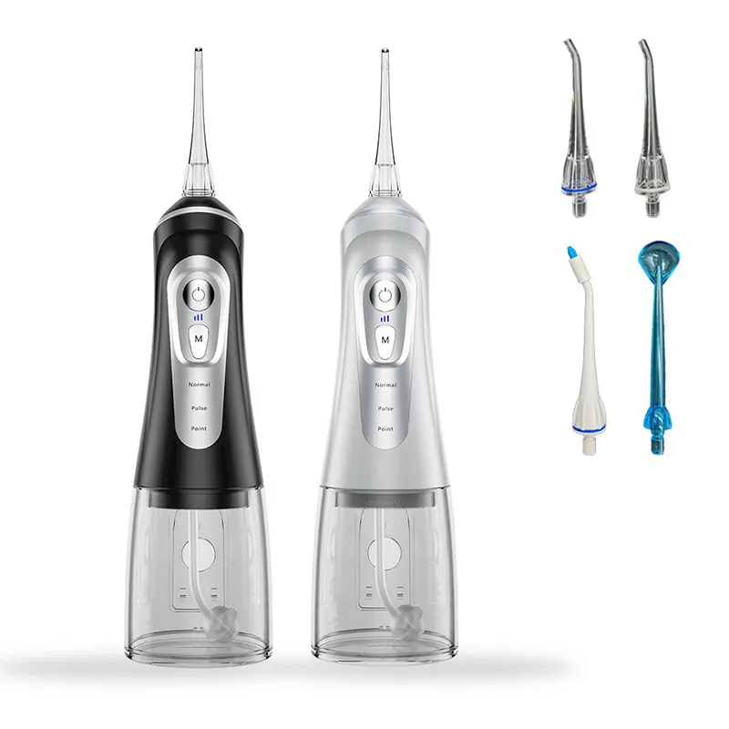 

9 Modes Oral Irrigator USB Rechargeable Water Floss Portable Dental Water Flosser Jet 320ml Irrigator Dental Teeth Cleaner+4 Jet