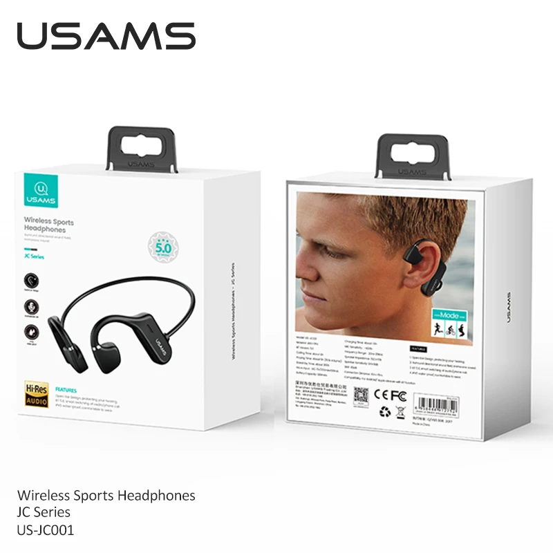

USAMS Bluetooth 5.0 Earphone Waterproof Neckband Stereo Sports Earpiece For Apple Andriod Phone Earphones