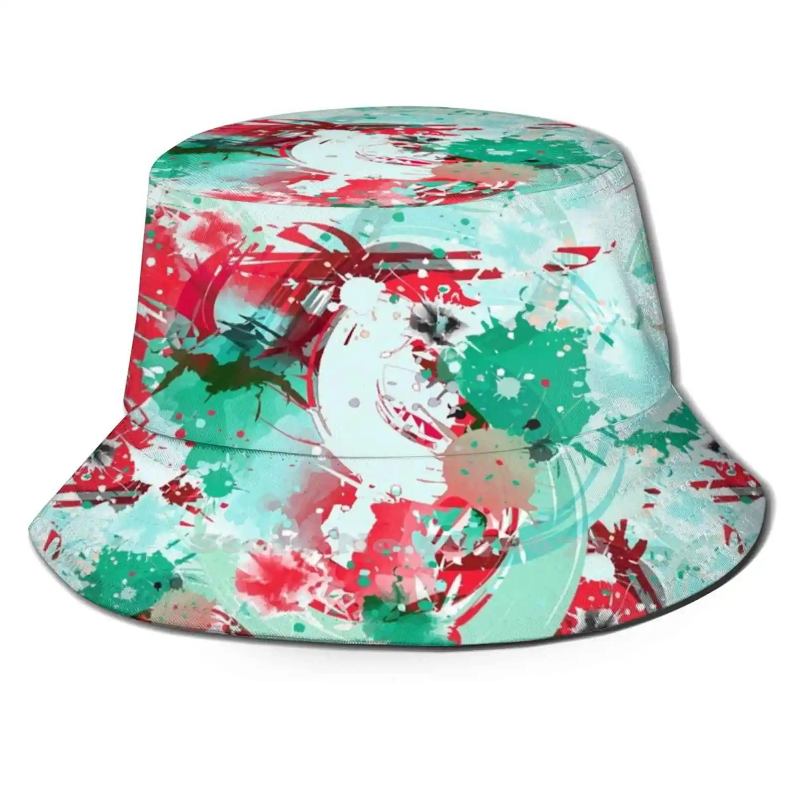 

Разноцветные акварельные брызги. Бесшовный узор. Капает краски. Абстрактный художественный фон с изображением рыбака шляпы красного и зеле...