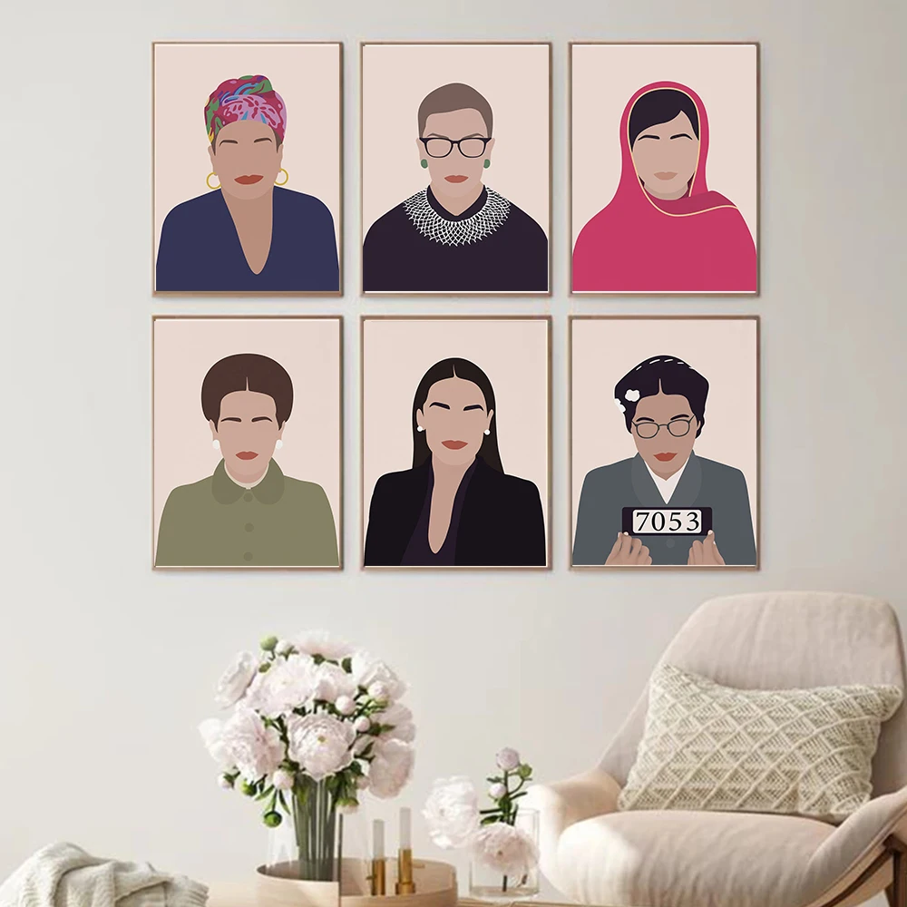 

Canvas Painting Feminist Art Print Influential Women Posters Feminism Wall Art Pictures for Living Room Decoration Home Decor
